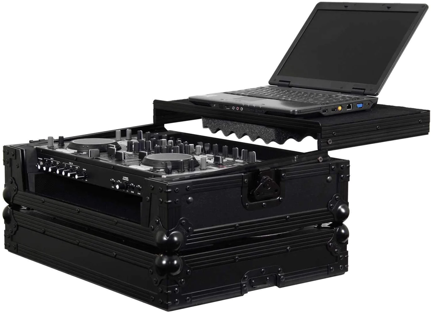 Odyssey DJ Controller Case MC3000/6000 Glide Black LED Flightcase (FFXGSDNMC3600BL)