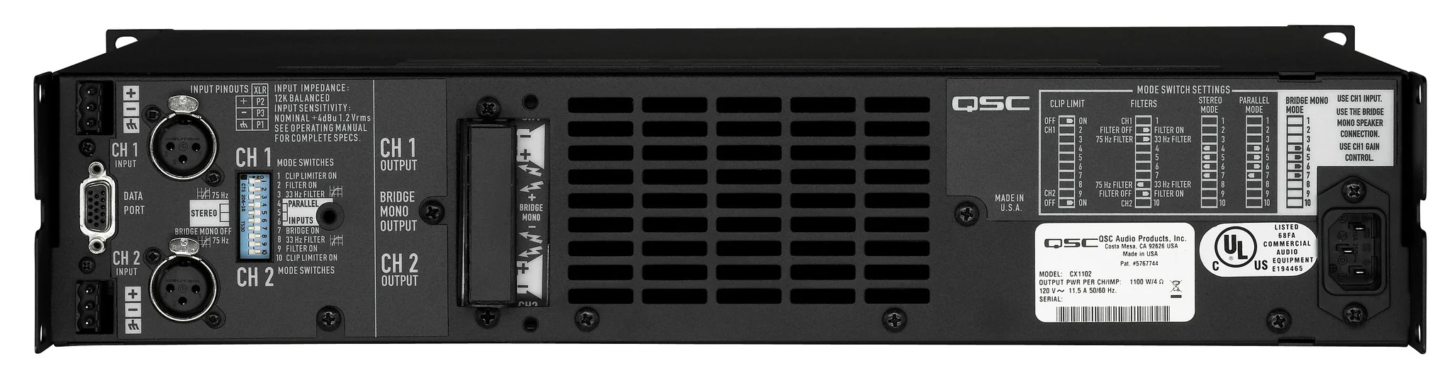 QSC CX1102 Endstufe | 2x 700W @ 8 Ohm